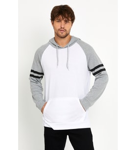 Erkek Kapşonlu Regular Fit Kol Baskılı Sweatshirt İnce SPR22SWK105