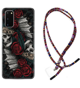 Samsung A02S A03S A10 A12 A13 A21S A22 Kılıf Boyun Asklı Rasta Silikon Skull Rose 1673