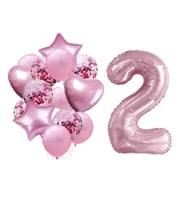 Pembe 2 Yaş Folyo Balon Set
