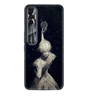 Tecno Spark 7 Pro Kılıf Desenli Silikon Güzel Kılıf Star Woman 1332