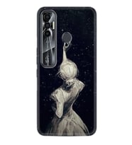 Tecno Spark 7 Pro Kılıf Desenli Silikon Güzel Kılıf Star Woman 1332