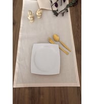 Ham Keten Krem Runner 140x43 cm