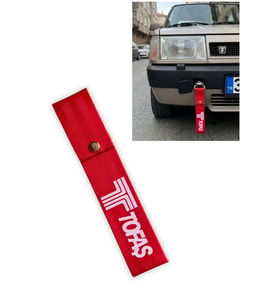 Tofaş Uyumlu Kırmızı Renk Yüksek Kalite Tampon Dili - Çeki Ipi  Oto Tampon Sticker & Arma Aksesuar
