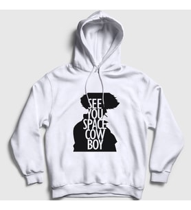Presmono Unisex Beyaz See You Anime Cowboy Bebop Kapüşonlu Sweatshirt 493287tt