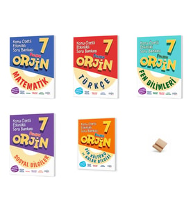 Orjin 7. Sınıf Maarif Matematik Fen Türkçe Sosyal ve Din 5li Set Etkinlikli Soru Bankası + Telefon standı