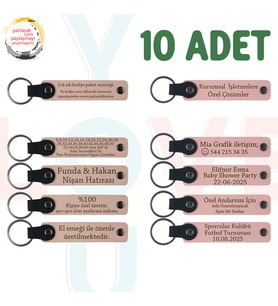Pudra & Yavru Ağzı, 10’lu Set, Tarih ve İsimli Anahtarlık, Nişan Töreni Davetlilerine Anlamlı Anı