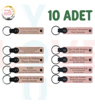 Pudra & Yavru Ağzı, 10’lu Set, Tarih ve İsimli Anahtarlık, Nişan Töreni Davetlilerine Anlamlı Anı