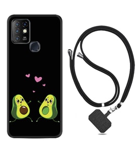 INFINIX Hot 8 9 10 11S Hot 10 Play 10T Kılıf Boyun Askılı Silikon Aşık Avokadolar 1642