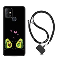 INFINIX Hot 8 9 10 11S Hot 10 Play 10T Kılıf Boyun Askılı Silikon Aşık Avokadolar 1642