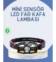 El Sensörlü LED Far Suya Dayanıklı Şarjlı Kafa Lambası