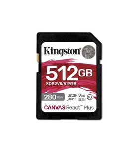 Kingston 512G Sdxc Canvas React Plus (280-150)Mb/S Sdr2V6/512Gb
