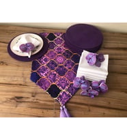 SOFRA SUNUM SETİ MOR MOROCCAN DESENLİ (Krem)