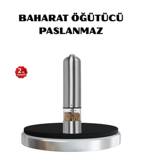Modern Otomatik Baharat Öğütücü Seti – Pilli, Paslanmaz Çelik, Led Aydınlatmalı