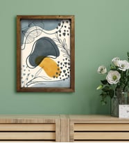 BK Gift Otel Odası Konseptli Doğal Masif Ahşap Çerçeveli Tablo 30x40cm-85