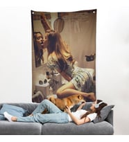 Aynayı Yalayan Seksi Kadın Duvar Örtüsü-7975