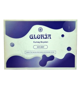 Gloria Koyu Mavi Renk Pamuk Yün Naylon İpek Kumaş Boyası 10Gr