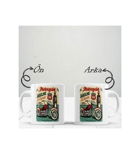 Retro Tasarımlı Porselen Kupa (Baskılı)
