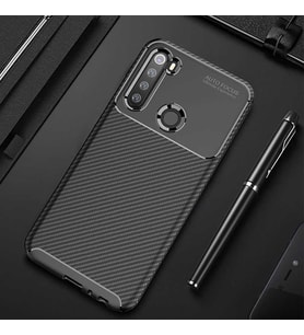 Xiaomi Redmi Note 8 Kılıf Karbon Silikon Case (Siyah)