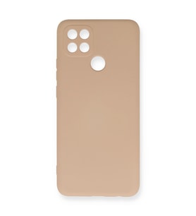 Oppo A15 Kılıf Nano İçi Kadife Silikon - Pudra
