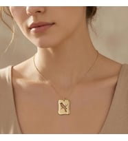 Kişiye Özel 925 Ayar Gümüş Zarif Kuş Figürlü Kolye (Gold)