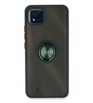 Newface Realme C11 2021 Kılıf Montreal Yüzüklü Silikon Kapak - Yeşil