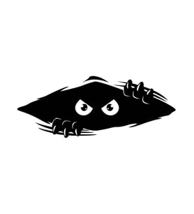 Bagajdan Bakan Canavar Araba Oto Sticker 28 Cm Siyah Renk
