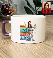Kişiye Özel Karikatürlü Hemşire Best Nurse Ever Lüks Fincan Tıp Bayramı Hediyesi