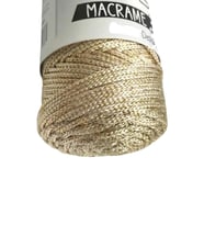 Makrome İpi 3mm Polyester Krem Simli