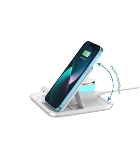 ScHitec 4in1 Kablosuz Wireless Hızlı Şarj Ünitesi 18.5W ve Gece Lambası Beyaz