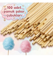 100 Adet Ahşap Pamuk Şeker Çubuğu Pamuk Şeker Servis Çubuğu 30cm Uzunluk Pamuk Şeker Çubuk cotton ca