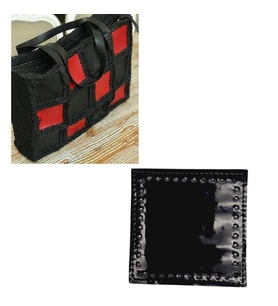 Angel Çanta Aksesuar 10x10 cm Kare Rugan Deri Siyah Renk 1 Adet