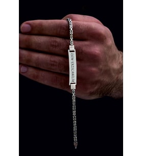 Erkek Gümüş Bileklik - İsim Yazılabilir 4.5 mm Yuvarlak Kral Gümüş Bileklik