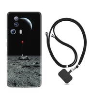 Xiaomi Mi 13 Lite Kılıf Silikon Boyun Askılı İpli Desenli Silikon Astronoot Red Baloon 1608