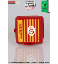 "DEKOMUS CEP DEFTERİ HEDİYELİ" YENİ SEZON LİSANSLI GALATASARAY ÇİZGİLİ 2 KATLI BESLENME KUTUSU / LUNCH BOX (Sarı)