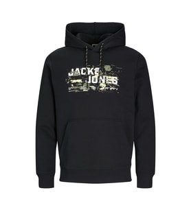 Jack & Jones 12261670 Jcooutdoor Logo Sweat Hood Sn Siyah