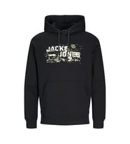 Jack & Jones 12261670 Jcooutdoor Logo Sweat Hood Sn Siyah