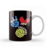 Peace Love Volleyball Player Game Team Coach Setter Training Kupa Bardak Porselen
