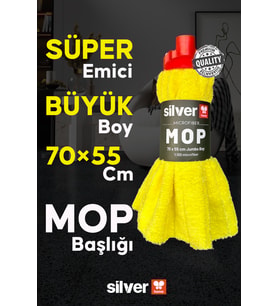 Yüksek Emicilik Mikrofiber Sarı Jumbo Mop Başlığı 70×55 Cm