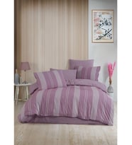 Italian Style Naturel Çift Kişilik Nevresim Takımı Krem (Açık Mürdüm)