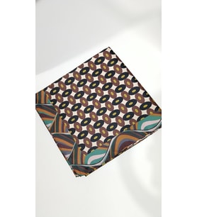 Retro Harmoni Desenli Şık Saten Fular
