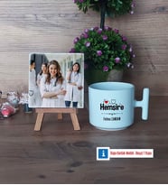 Hemşire Fotoğraflı Dekoratif Taş, Kupa Bardak Beyaz Hediye (Model 12)