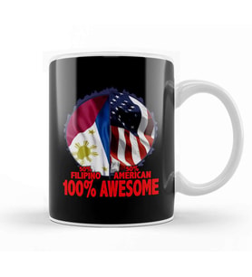 50% Finnish 50% American %100 Awesome Immigrant Kupa Bardak Porselen