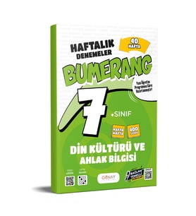 7. Sınıf Bumerang Haftalık Din Kültürü ve Ahlak Bilgisi Denemeleri Günay Yayınları