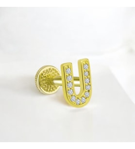 Glorria Altın U Harfi Tragus Piercing