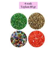 Kesme Cam Boncuk 2mm - 4 Renk - Toplam 80 Gram - BNC436