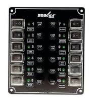 12 ANAHTARLI İZOLELİ KÜÇÜK EBATLI SWITCH PANEL / TEKNE ve KARAVAN SİGORTA PANELİ / ELEKTRİK KUMANDA PANELİ