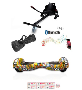 Citymate Elektrikli Kaykay Akıllı Denge Hoverboard + HoverKart + Çanta FULL LEDLİ EXTREM PAKET D25