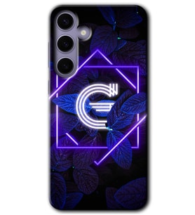 Galaxy S24 Kılıf HD Desen Baskılı Kılıf - Dark Neon Yaprak G Harfi