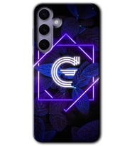 Galaxy S24 Kılıf HD Desen Baskılı Kılıf - Dark Neon Yaprak G Harfi
