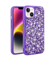 Lexroo iPhone 14 Kılıf Parlak Taşlı Tasarım Linea Kılıf - Mor